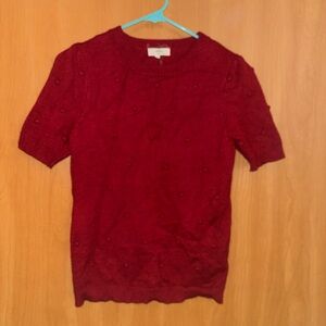 Entro Deep Red Knit Top